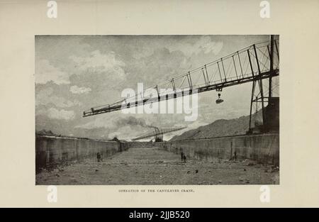 Operation of the Cantilever Crane from the article ' The Chicago Drainage Channel and Waterway ' By G. P. Brown from The Engineering Magazine DEVOTED TO INDUSTRIAL PROGRESS Volume VII April to September, 1894 NEW YORK The Engineering Magazine Co Stock Photo