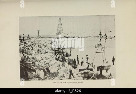 The Use of the Lidgerwood Hoist from the article ' The Chicago Drainage Channel and Waterway ' By G. P. Brown from The Engineering Magazine DEVOTED TO INDUSTRIAL PROGRESS Volume VII April to September, 1894 NEW YORK The Engineering Magazine Co Stock Photo