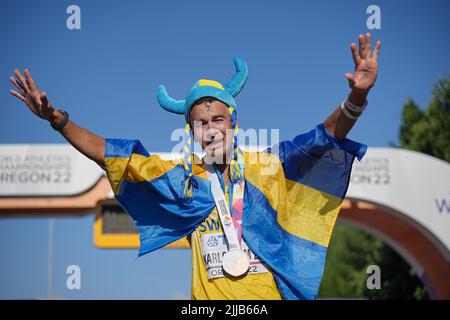 Eugene, USA. 24th July, 2022. Athletics: World Championship, Perseus Karlström (Sweden). Credit: Michael Kappeler/dpa/Alamy Live News Stock Photo