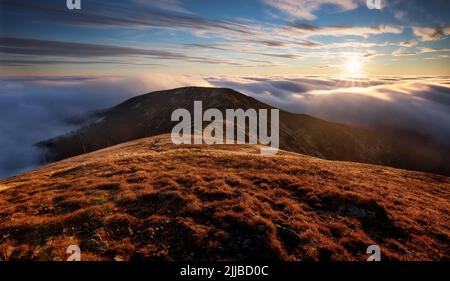 Low Tatras in Slovakia over clouds Stock Photo