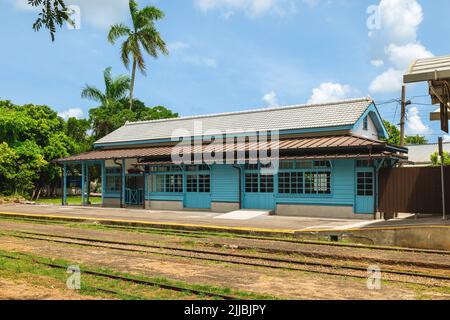 Suantou railway station at Suantou Sugar Factory in Chiayi, Taiwan Stock Photo