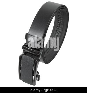 Snail-involuted mens belt with automatic Buckle isolated on white background Stock Photo