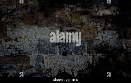Black or dark gray rough grainy stone texture background Stock Photo