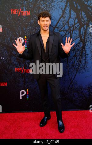 Cooper Koch arrives at the premiere of 'They/Them' at 2022 Outfest, held at The Theater at The Ace Hotel in Los Angeles, CA on Sunday, ?July 24, 2022. (Photo By Conor Duffy/Sipa USA) Stock Photo