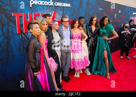 Los Angeles, USA. 24th July, 2022. The cast of 'They/Them' arrives at the premiere of 'They/Them' at 2022 Outfest, held at The Theater at The Ace Hotel in Los Angeles, CA on Sunday, ?July 24, 2022. (Photo By Conor Duffy/Sipa USA) Credit: Sipa USA/Alamy Live News Stock Photo