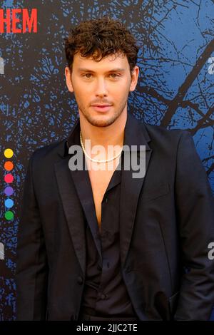 Los Angeles, USA. 24th July, 2022. Cooper Koch arrives at the premiere of 'They/Them' at 2022 Outfest, held at The Theater at The Ace Hotel in Los Angeles, CA on Sunday, ?July 24, 2022. (Photo By Conor Duffy/Sipa USA) Credit: Sipa USA/Alamy Live News Stock Photo