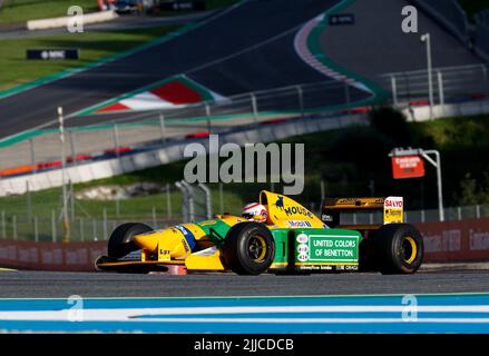 Spielberg, Austria. 9th July, 2022. Martin Brundle (GBR) drives Benetton B192, F1 Grand Prix of Austria at Red Bull Ring on July 9, 2022 in Spielberg, Austria. (Photo by HIGH TWO) Credit: dpa/Alamy Live News Stock Photo