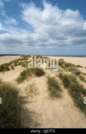 Sand dunes on Holkham Beach, Norfolk Stock Photo