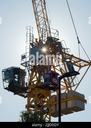 This mammoth crane is at work on a new development by Nuffield College. Delayed for many years by recessions, COVID epidemics and wars, it is a surpri Stock Photo