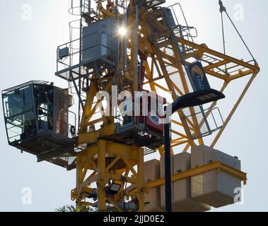 This mammoth crane is at work on a new development by Nuffield College. Delayed for many years by recessions, COVID epidemics and wars, it is a surpri Stock Photo