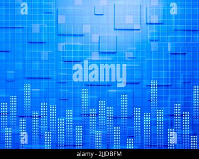 2D modern abstract background technology, digital connection concept. Hi-tech futuristic with digital network symbol on blue geometric graphic backgro Stock Photo