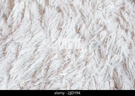 furry white blanket texture warm fabric background Stock Photo