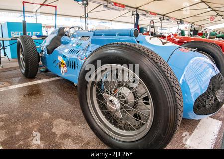 Single seater 1950's racing car at the historic grand prix pits in Monaco 2022 Stock Photo