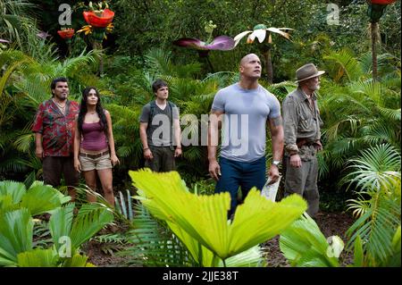 LUIS GUZMAN, VANESSA HUDGENS, JOSH HUTCHERSON, DWAYNE JOHNSON, MICHAEL CAINE, JOURNEY 2: THE MYSTERIOUS ISLAND, 2012 Stock Photo