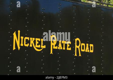 Nickel Plate Road no. 765 is a 2-8-4 'Berkshire' type steam locomotive built for the Nickel Plate Road in 1944 by the Lima Locomotive Works in Lima, O Stock Photo