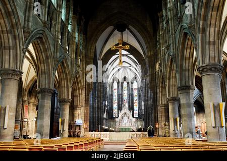 EDINBURGH, SCOTLAND - 12 JULY 2022:Interior of St Mary's Episcopal Cathedral, or the Church of St Mary the Virgin, designed by George Gilbert Scott. Stock Photo