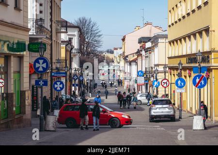Grunwaldzka Street in Old Town of Rzeszow, southeastern Poland, capital of Subcarpathian Voivodeship Stock Photo