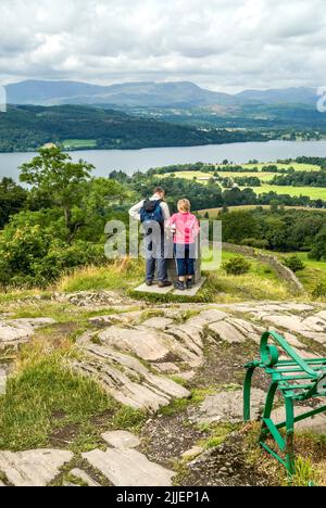 Couple at Lookout near Windermere, Lake District, also known as The ...