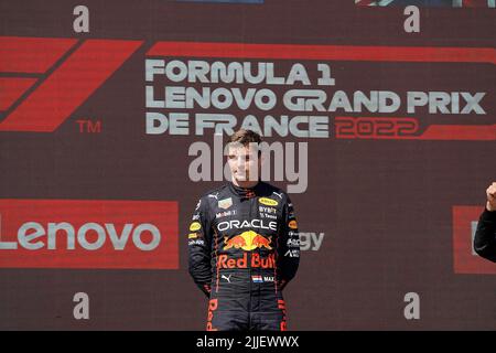 24.07.2022, Circuit Paul Ricard, Le Castellet, FORMULA 1 LENOVO GRAND PRIX DE FRANCE 2022  , im Bild Podium Sieger Max Verstappen (NEL), Oracle Red Bu Stock Photo