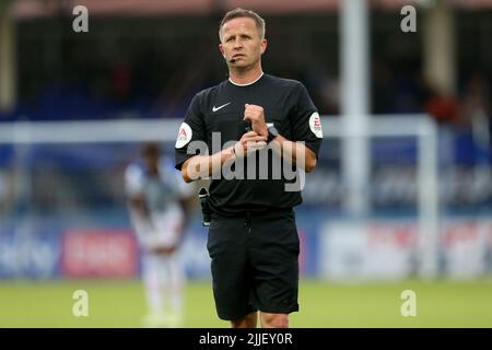 The match referee David Webb during the Pre-season Friendly match between Hartlepool United and Sunderland at Victoria Park, Hartlepool on Monday 25th July 2022. (Credit: Mark Fletcher | MI News) Credit: MI News & Sport /Alamy Live News Stock Photo