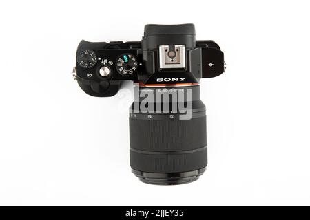 WETZLAR, GERMANY - 2022-05-04: Mirrorless Camera Alpha - A7 from SONY. Stock Photo