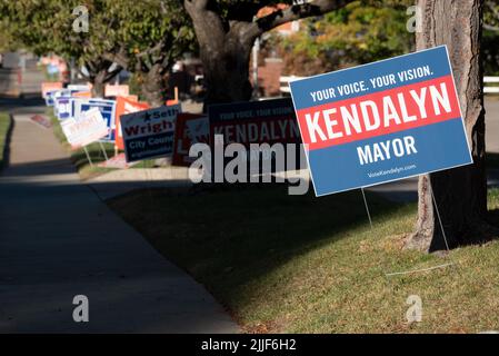 Election signs in Bountiful, Utah. Stock Photo