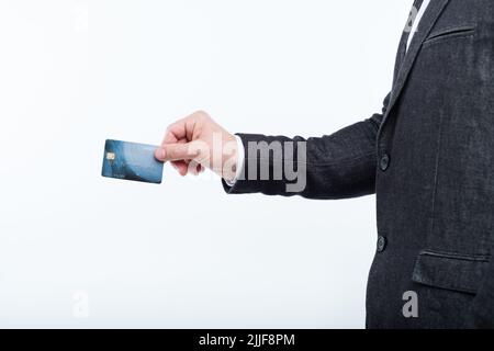 shopping credit card electronic payment hand hold Stock Photo