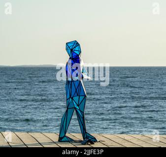 Sculpture At Bathers 2022 sculpture The thinker by sculptor Alessandra Rossi Fremantle Western Australia Stock Photo