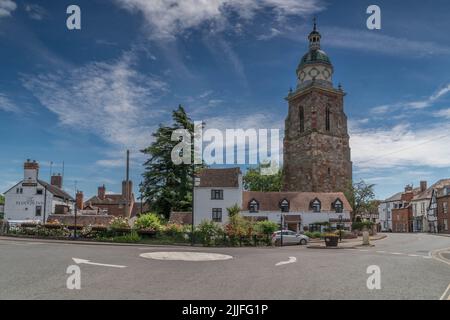 Known locally as the Pepperpot this tower is all that remains of St Peter and St Paul medieval church Upton upon Severn, Worcestershire England UK. Ju Stock Photo