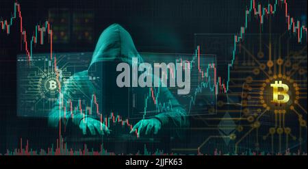crypto theft cyber attack ransomware Stock Photo