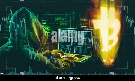 crypto theft cyber attack ransomware Stock Photo