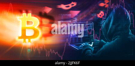 crypto theft cyber attack ransomware Stock Photo