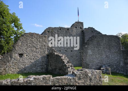 The Obere Burg castle ruins in Schellenberg, Liechtenstein Stock Photo