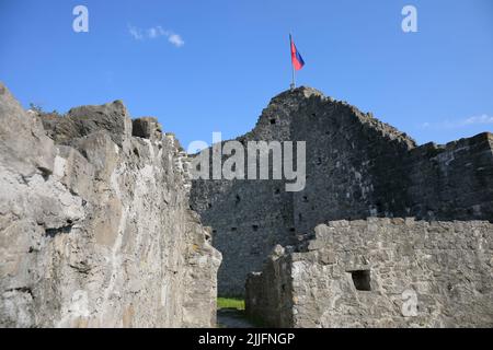 The Obere Burg castle ruins in Schellenberg, Liechtenstein Stock Photo