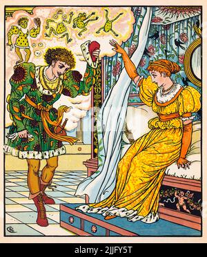 Walter Crane, illustration from children's book The Frog Prince, 1874 Stock Photo