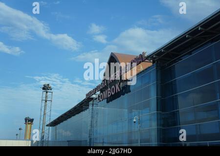 International airport sign of Lombok in Nusa Tenggara Barat, Indonesia Stock Photo