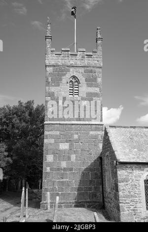 Exterior of St Mellanus Church, Mullion Stock Photo