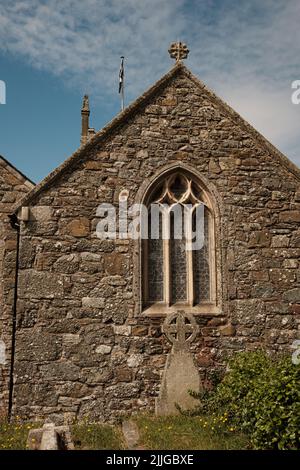 Exterior of St Mellanus Church, Mullion Stock Photo