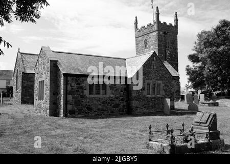 Exterior of St Mellanus Church, Mullion Stock Photo