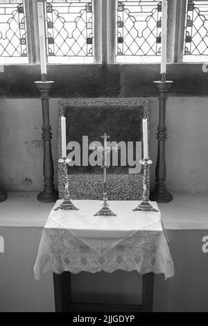 Interior of St Mellanus Church, Mullion Stock Photo