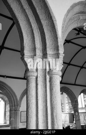 Interior of St Mellanus Church, Mullion Stock Photo