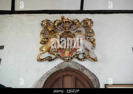 Interior of St Mellanus Church, Mullion Stock Photo