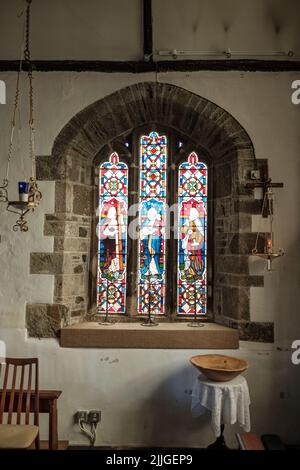 Interior of St Mellanus Church, Mullion Stock Photo