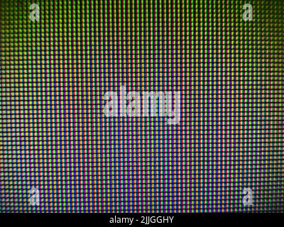 Extreme close-up of pixels on the LCD screen monitor Stock Photo