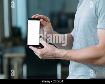 electronics gadgets white mockup smartphone screen Stock Photo