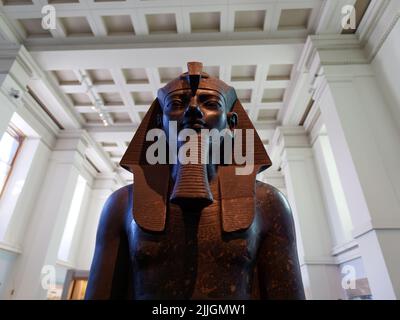 London, Greater London, England, June 22 2022: Egyptian statue in the British Museum. Stock Photo