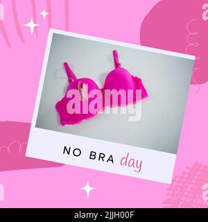 Image of no bra day over midsection of asian woman jogging Stock Photo -  Alamy