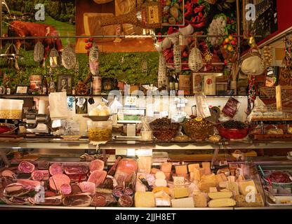 Old Salumeria in Italy. a typical Delicatessen in Syracuse Itaky Stock Photo