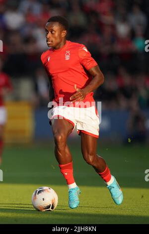 Nottingham Forest's Richie Laryea in action during a pre-season friendly match at Meadow Lane, Nottingham. Picture date: Tuesday July 26, 2022. Stock Photo