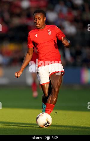 Nottingham Forest's Richie Laryea in action during a pre-season friendly match at Meadow Lane, Nottingham. Picture date: Tuesday July 26, 2022. Stock Photo